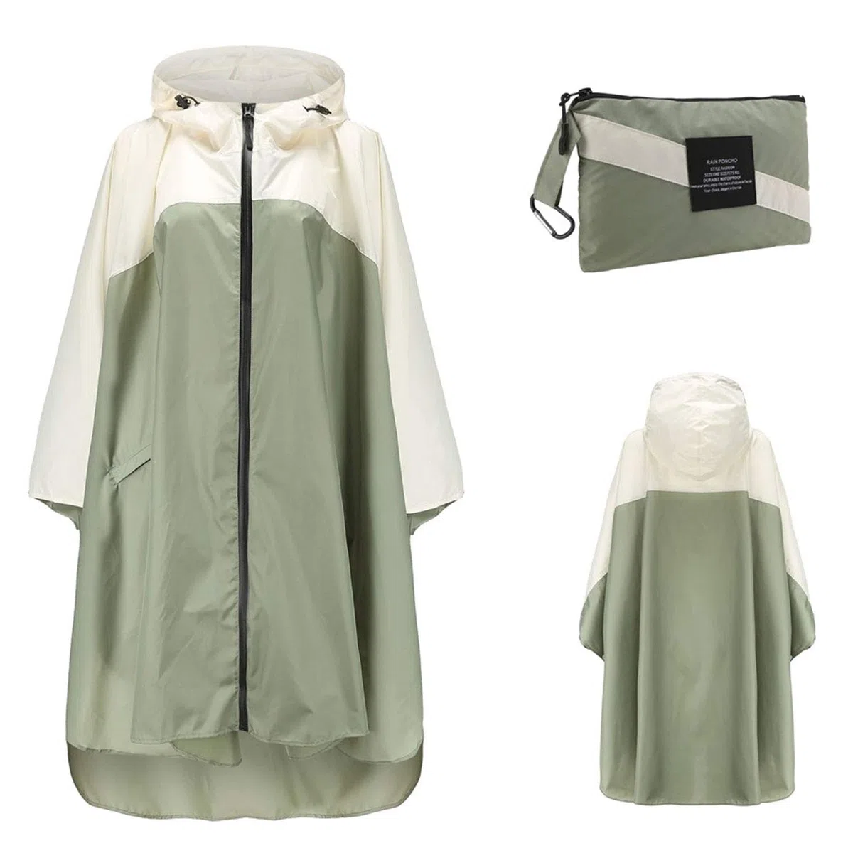 Femmes Étanche Poncho de Pluie Élégant Réutilisable Poids Léger Extérieur Imperméable avec Capuche