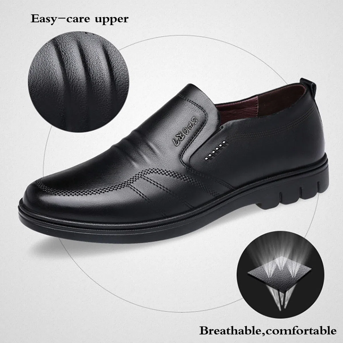 Chaussures en Cuir pour Homme,Chaussures Homme Ville Confortable,Chaussure Casual Homme Classiques Business,Bout Rond Classic,Adapté Au Travail Quotidien Et Aux Loisirs