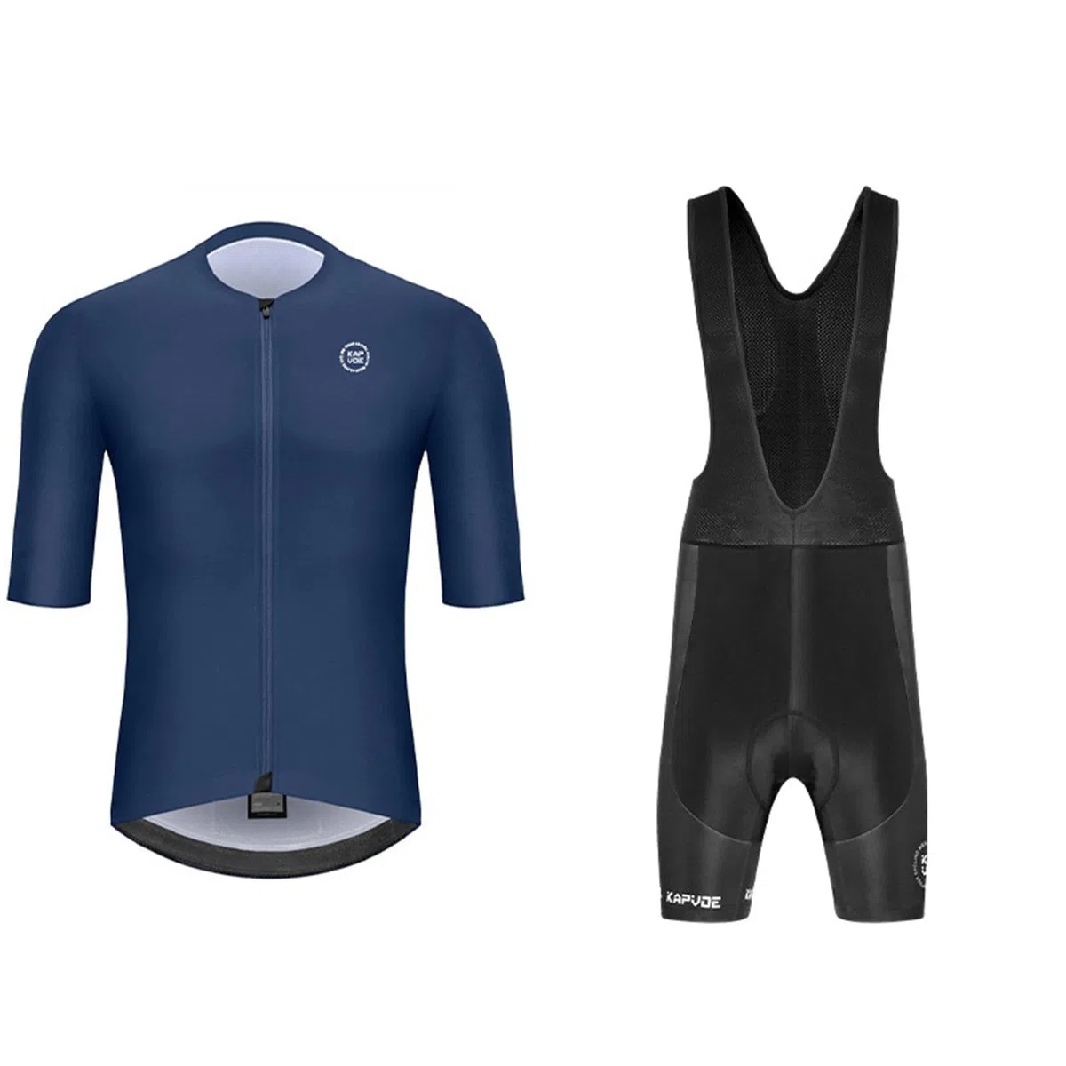 Ensemble maillot de cyclisme à manches courtes pour homme - Maillot de cyclisme respirant à manches courtes + pantalon à bretelles rembourré 3D - Matériau à séchage rapide