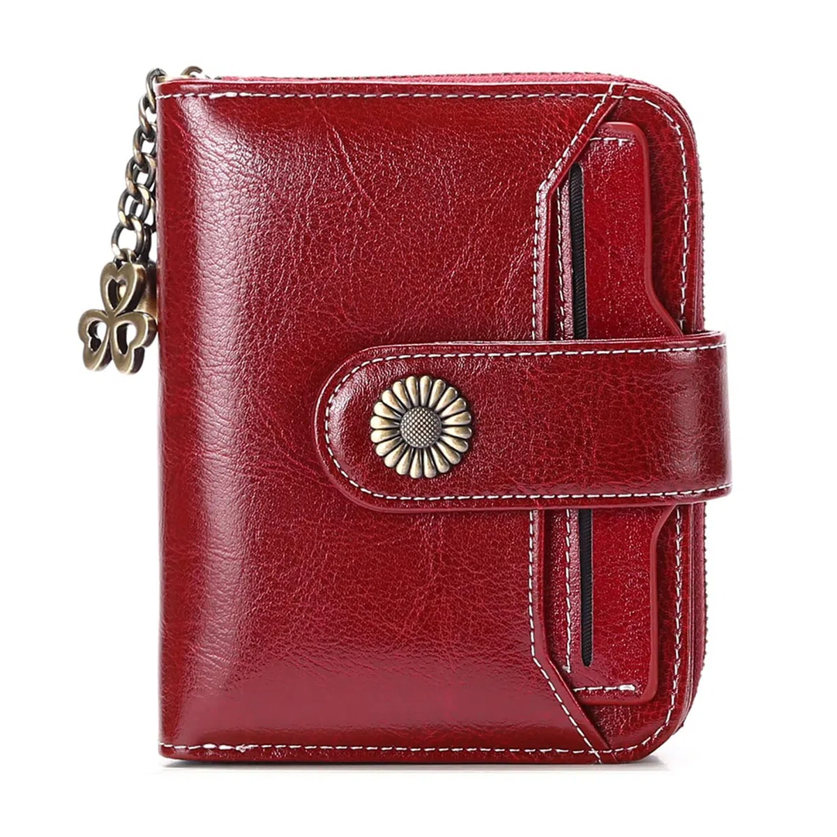 SENDEFN Portefeuille Femme Cuir Porte Monnaie Court Sac d'argent Femmes RFID Blocage Portefeuille Femmes Petit Zippé Portefeuille