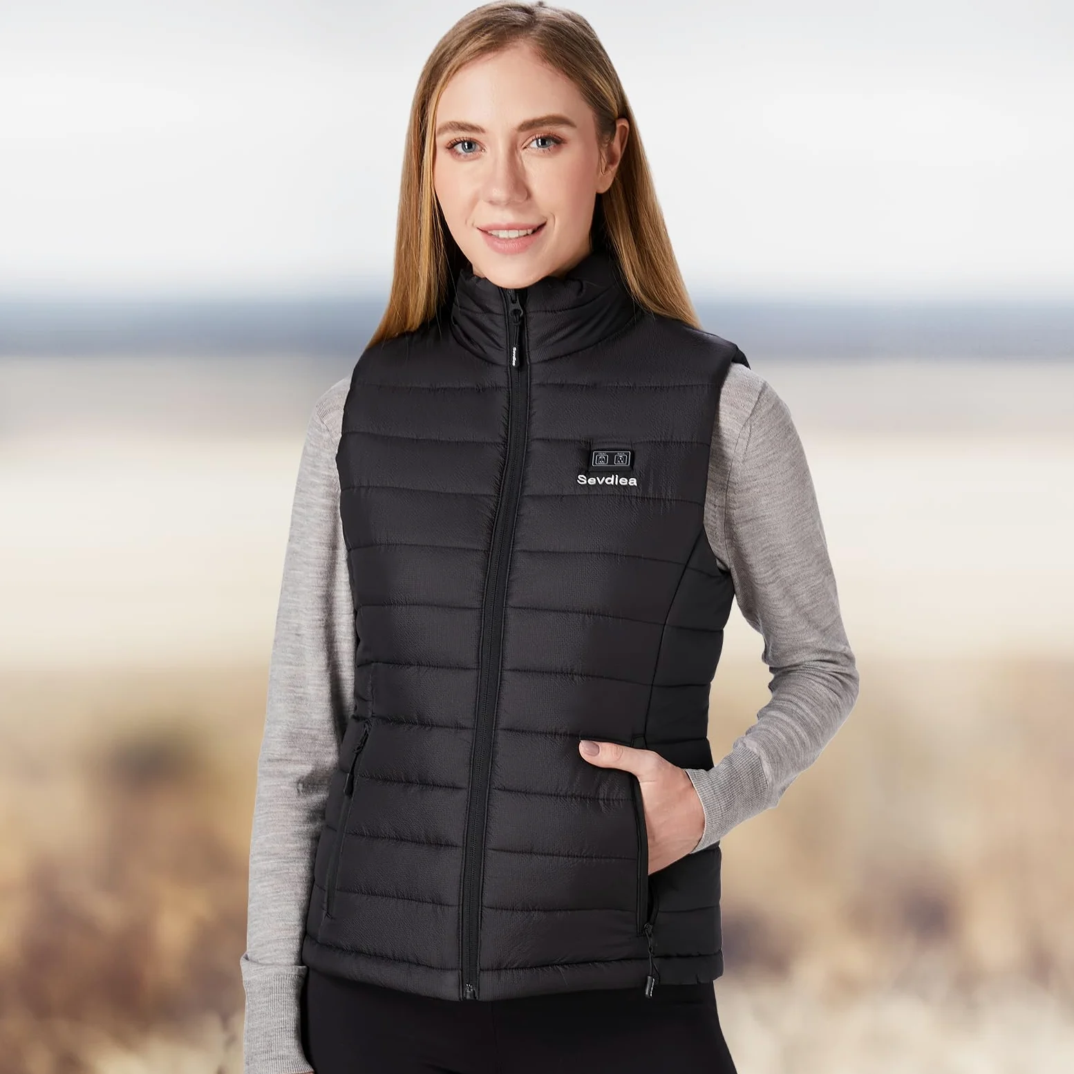 Gilet Chauffant Femme avec Batterie Incluse de 16000mAh 7.4V, Gilet Chauffant Electrique, Pour Les Sports De Plein Air