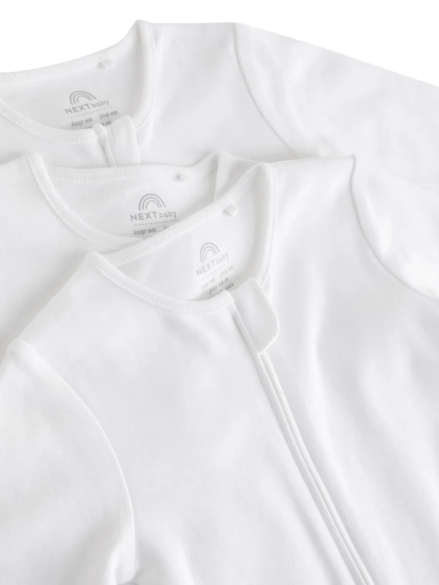 NEXT Bébé Dors-Bien Essentiel 100% Coton zippé pour bébé, Lot de 3