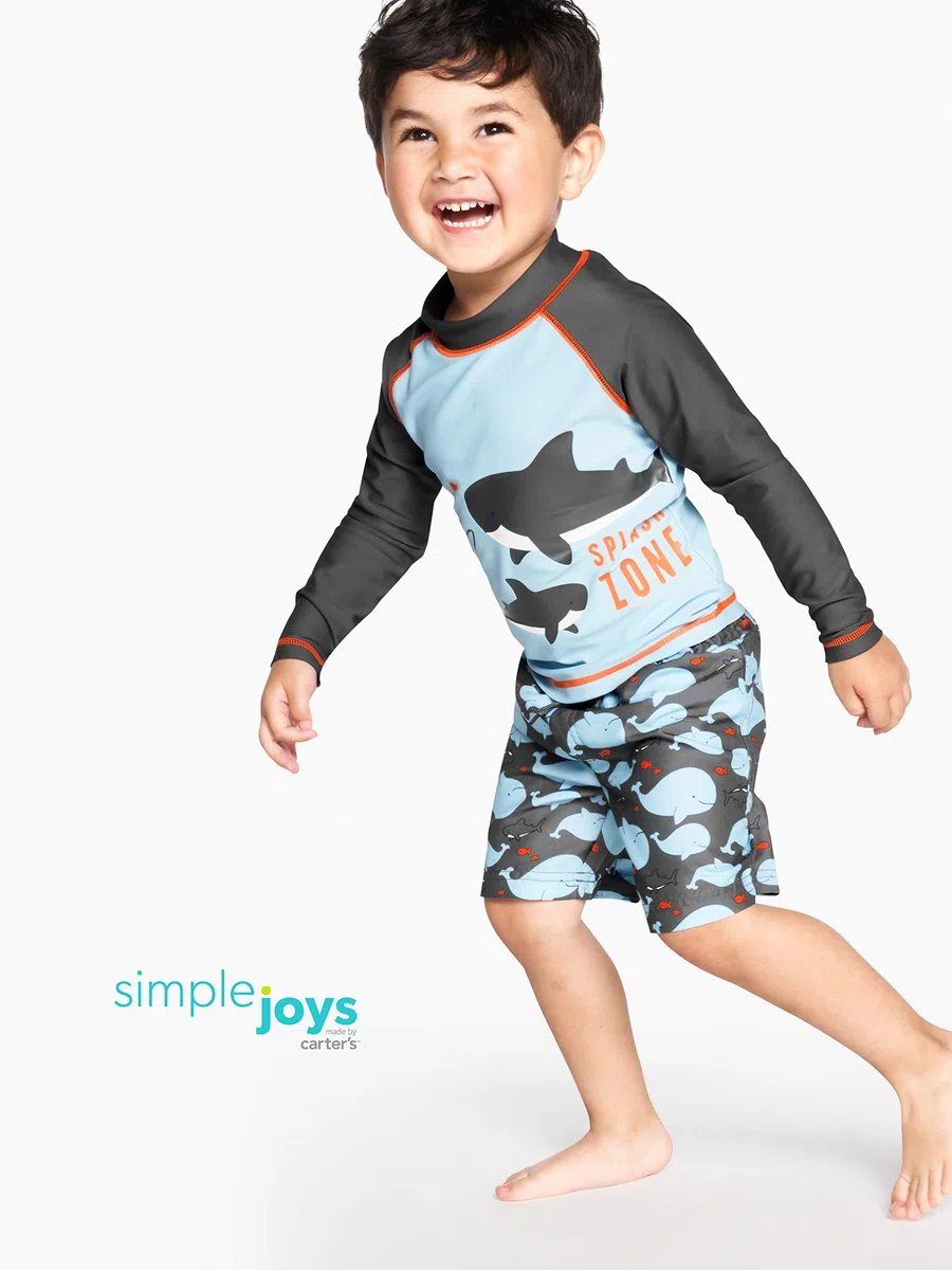 Simple Joys by Carter's Swimsuit Trunk and Rashguard Set Ensemble de Maillot dermoprotecteur Bébé garçon (Lot de 1)