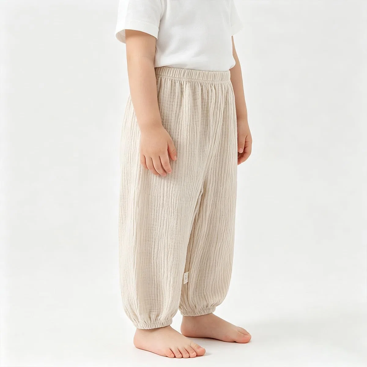 Lot de 2 Pantalon en Gaze Coton pour Bébé Fille Garçon Pantalons Bloomers Été Pantalon Bouffant à Couleur Unie Pantalons Long Décontracté Jogging pour Garçon Fille 6 Mois-4 Ans