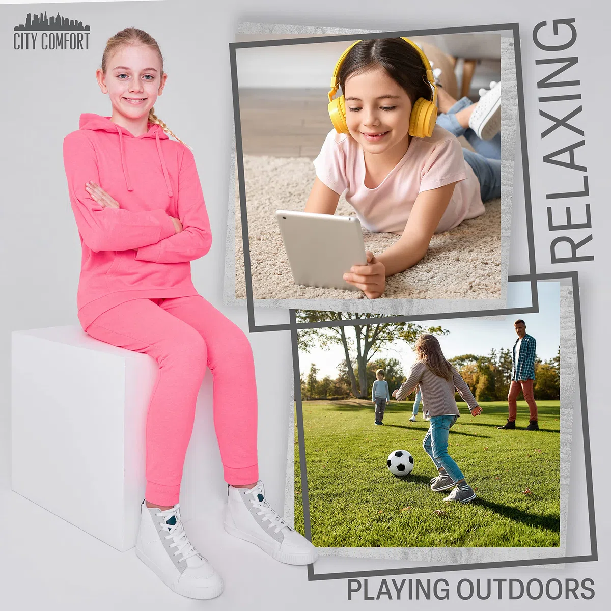 CityComfort Jogging Fille - Ensemble de Survêtement Fille - Sweat Capuche et Pantalon Jogging - Vêtements Mode 5-15 Ans