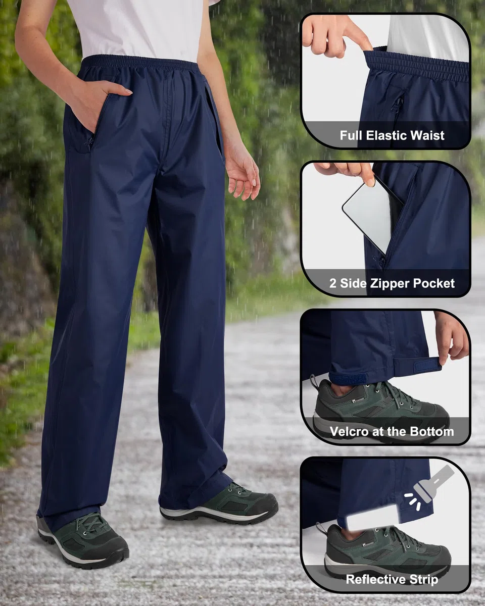 33,000ft Pantalon imperméable pour femme - Coupe-vent - Léger - Pour la marche, la randonnée