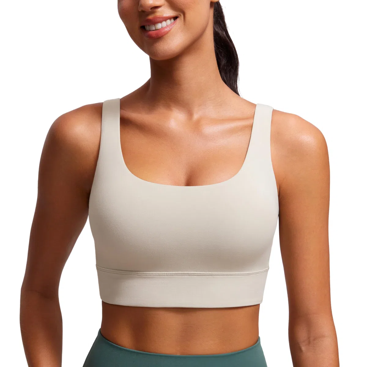 CRZ YOGA Femmes Butterluxe Soutien-Gorge de Sport à Dos en U - Faible Impact Yoga Entraînement Rembourré Haut Court