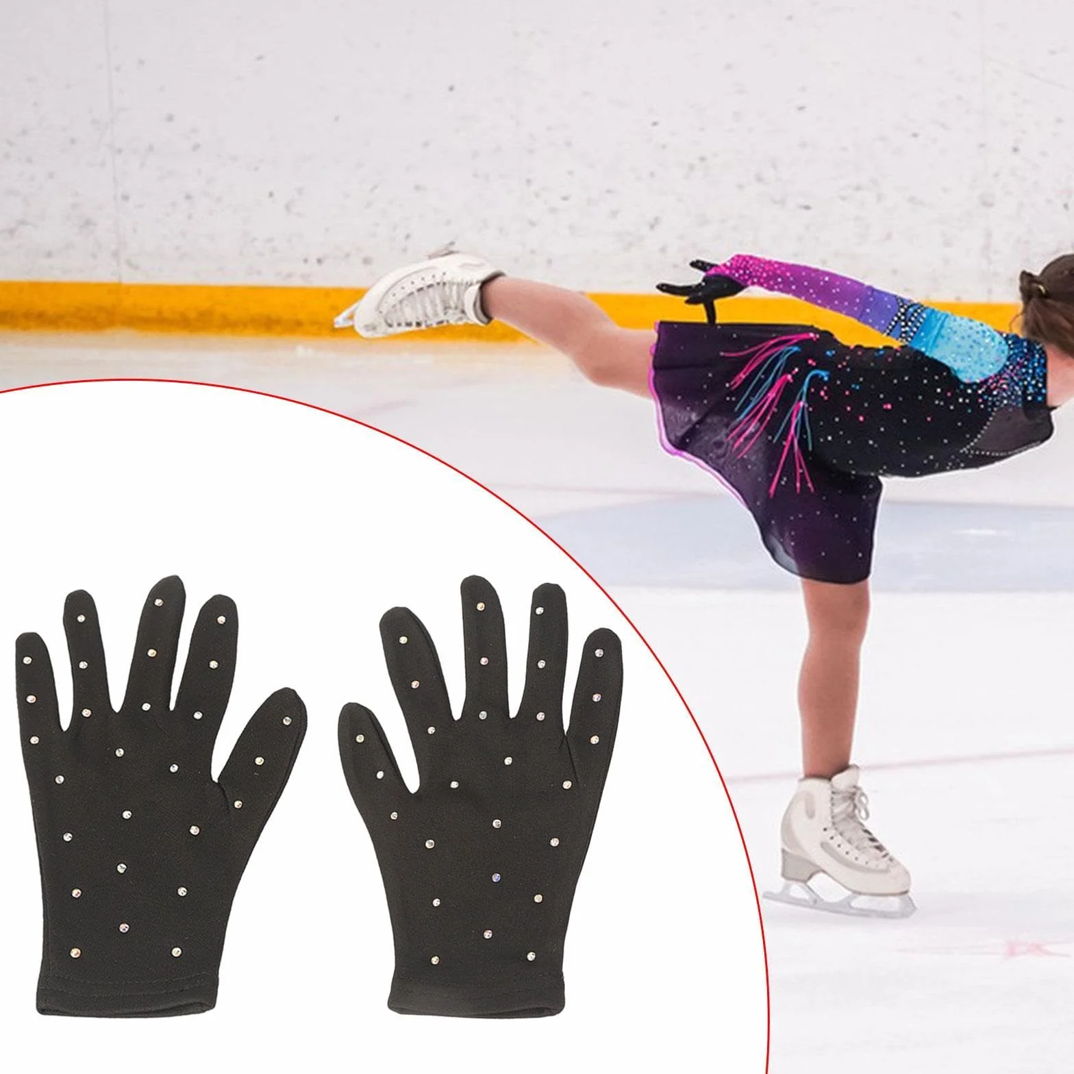 Harilla Gants pour Patinage Artistique en compétition avec Strass