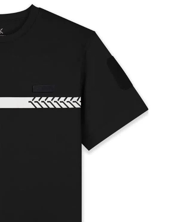 Tee Shirt 210g Inscriptions et Bande Sécurité Privée Noir - Safetek by GK