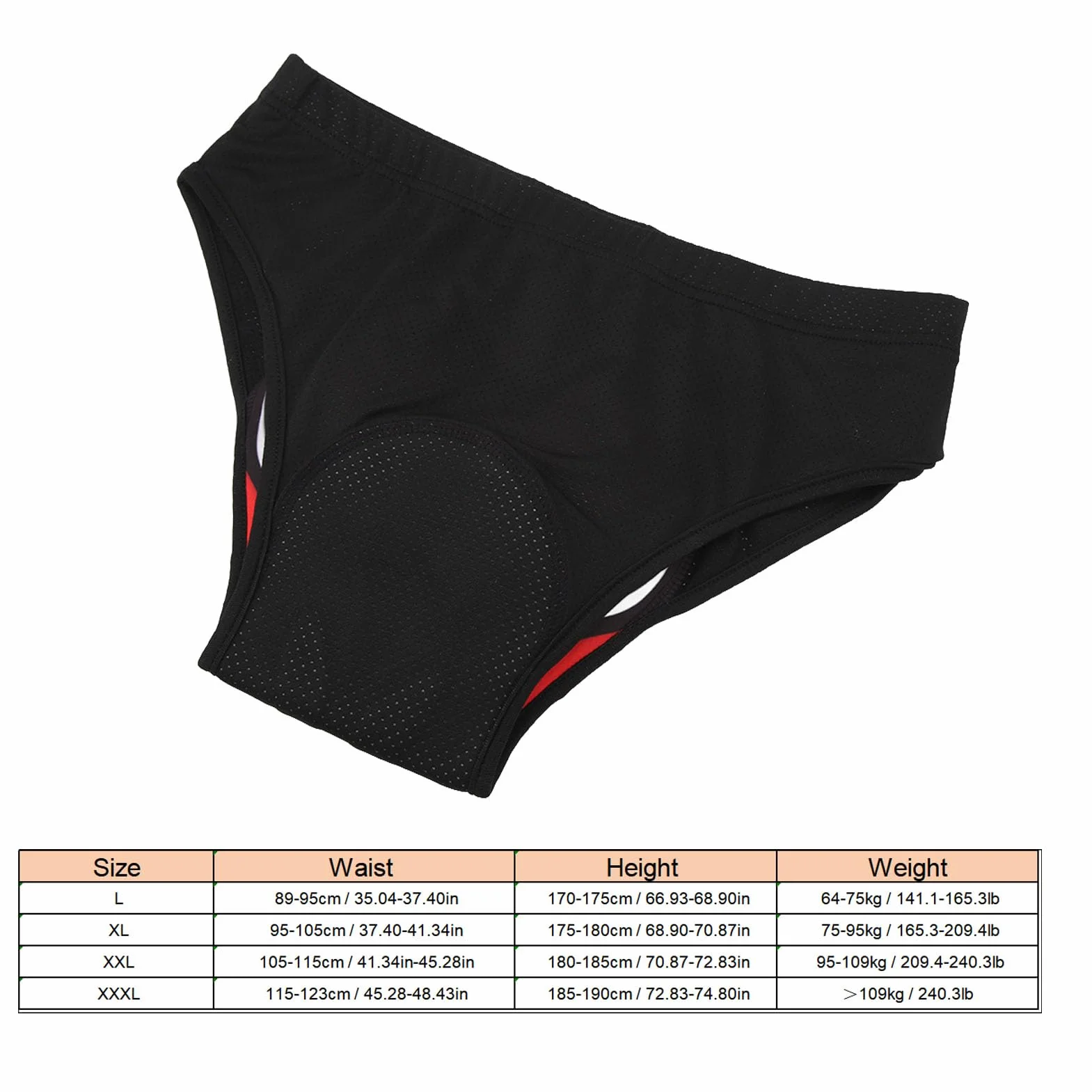 Tbest Sous-vêtements de Cyclisme pour Hommes Triangle Culottes de Vélo Confortables et Respirantes Culottes de Vélo à Séchage Rapide avec Coussinets en Silicone épais