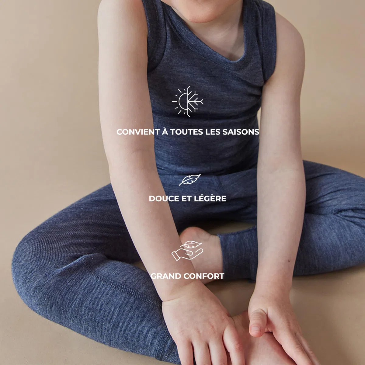 DILLING Legging pour bébé en Laine mérinos et Soie