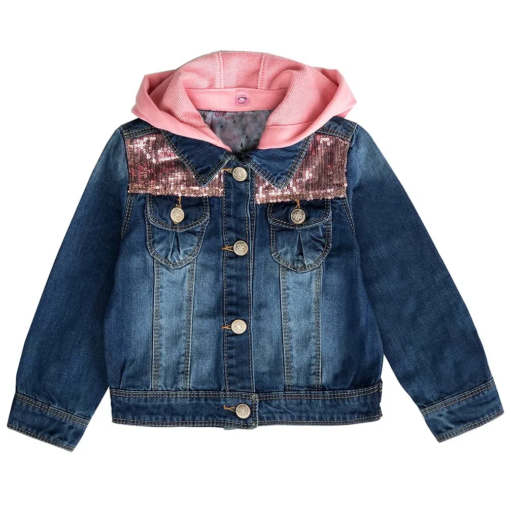 Peacolate 2-10 ans Petites Filles Sequin Manteaux Broderie Denim Veste