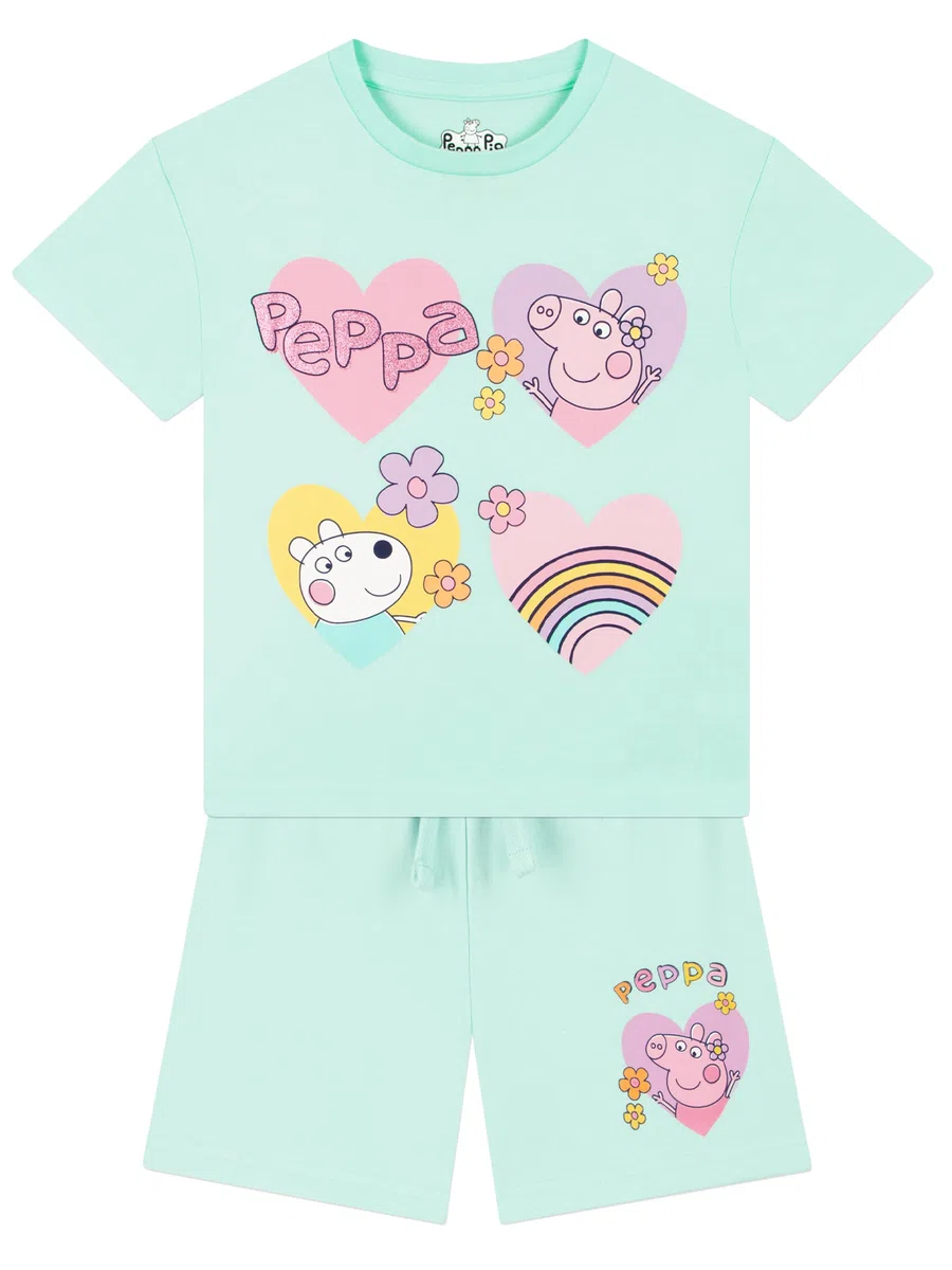 Peppa Pig T-Shirt Et Short Fille | Ensemble T-Shirt Et Short Fille | Vêtements En Coton Pour Enfants