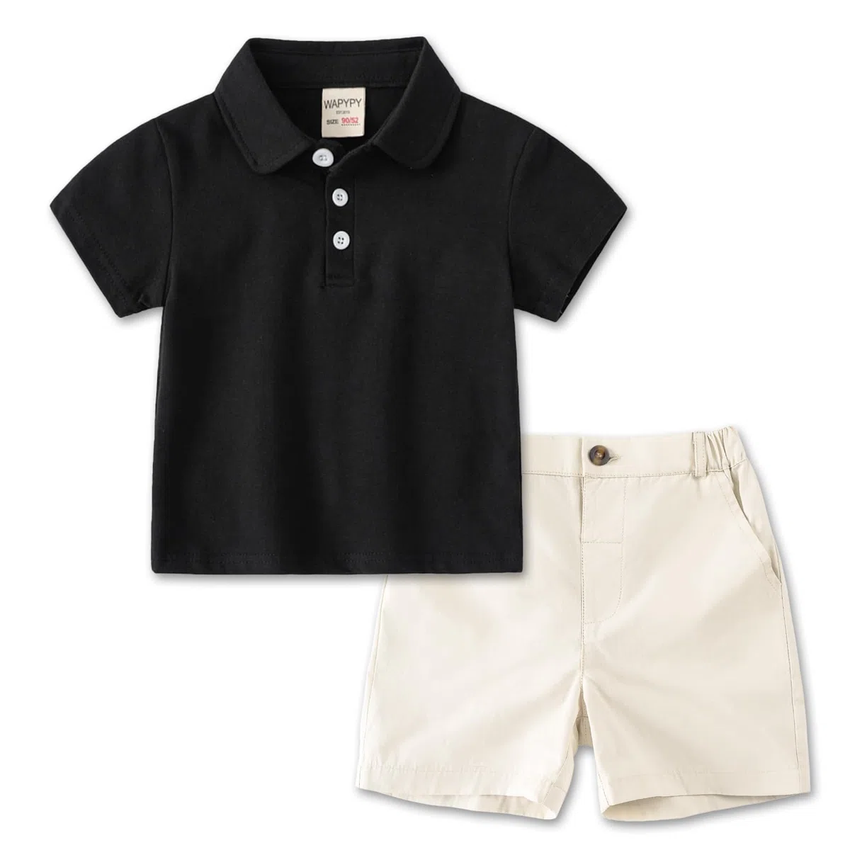 Volunboy Ensembles de Vêtement Bébé Garçon, Manches Courtes Polo T-Shirt avec Short 2 Pièces Tenue d'été pour 1-6 Ans