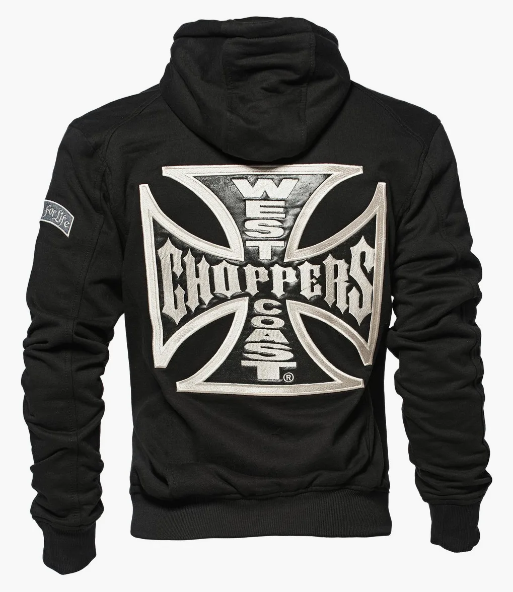 West Coast Choppers Hoodie Cross Panel Zip Black