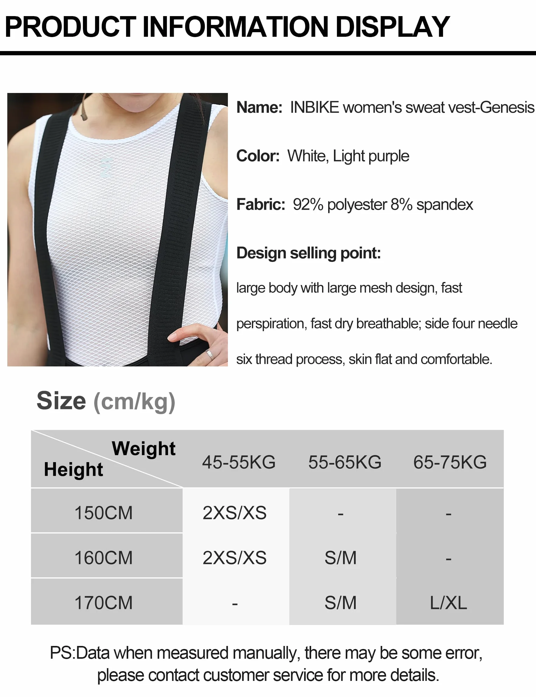 INBIKE Débardeur de Sport Femme Running Cyclisme Fitness Shirt sans Manches Flexible et Respirant JX001
