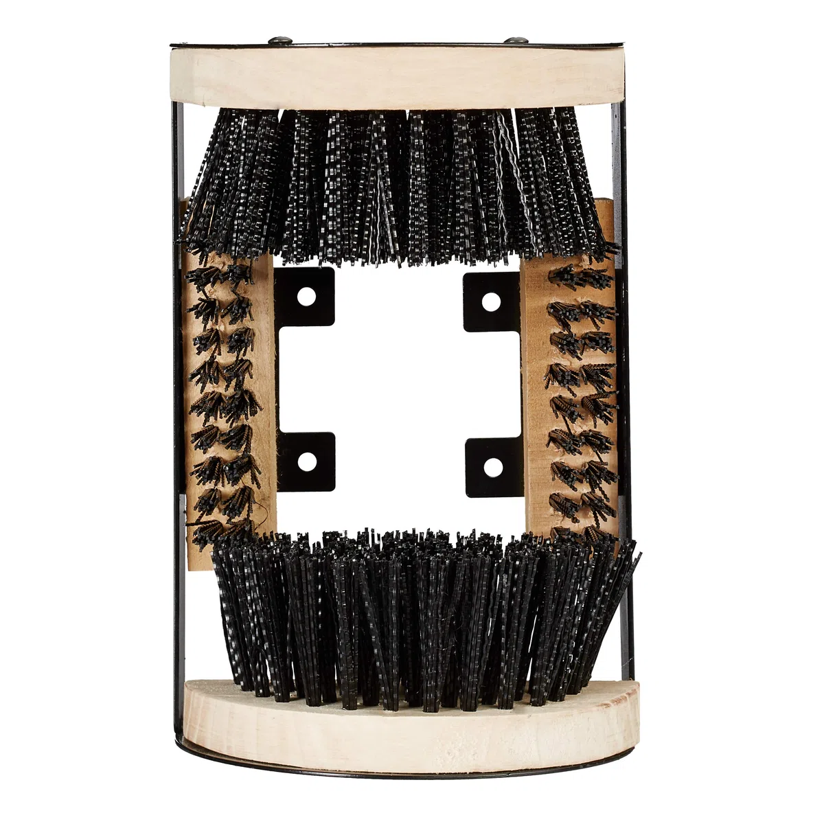 Relaxdays Brosse à Chaussure, Tout Autour, Gratte-Bottes, pour l’extérieur, Poils Robustes, Fixation au Sol, Noir/Nature