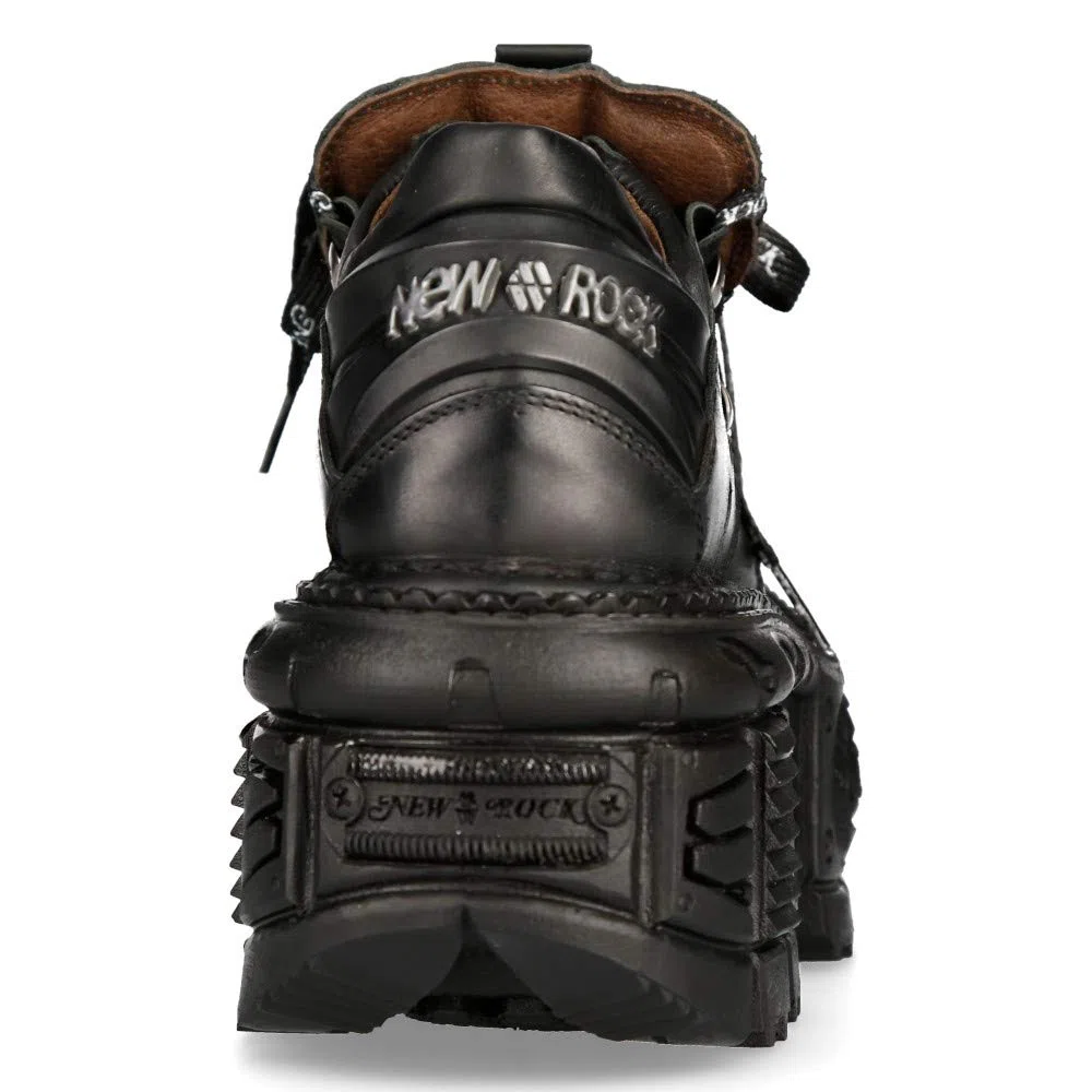 Chaussures en cuir militaire unisexe New Rock Original Plateforme M.TANK120NSHLACE-S1 - - EU