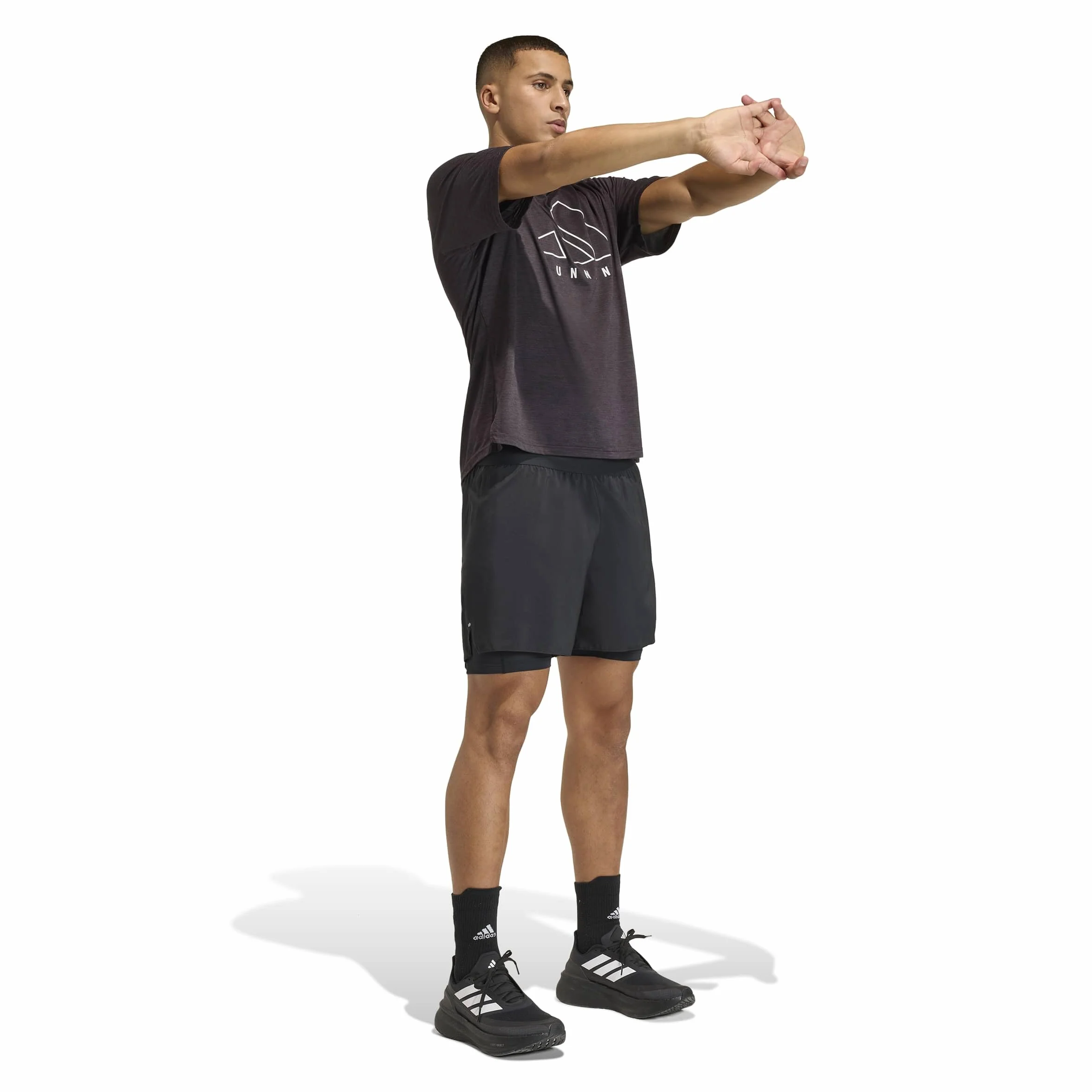 adidas Men's Short 2 en 1 adi365 Running Essentials