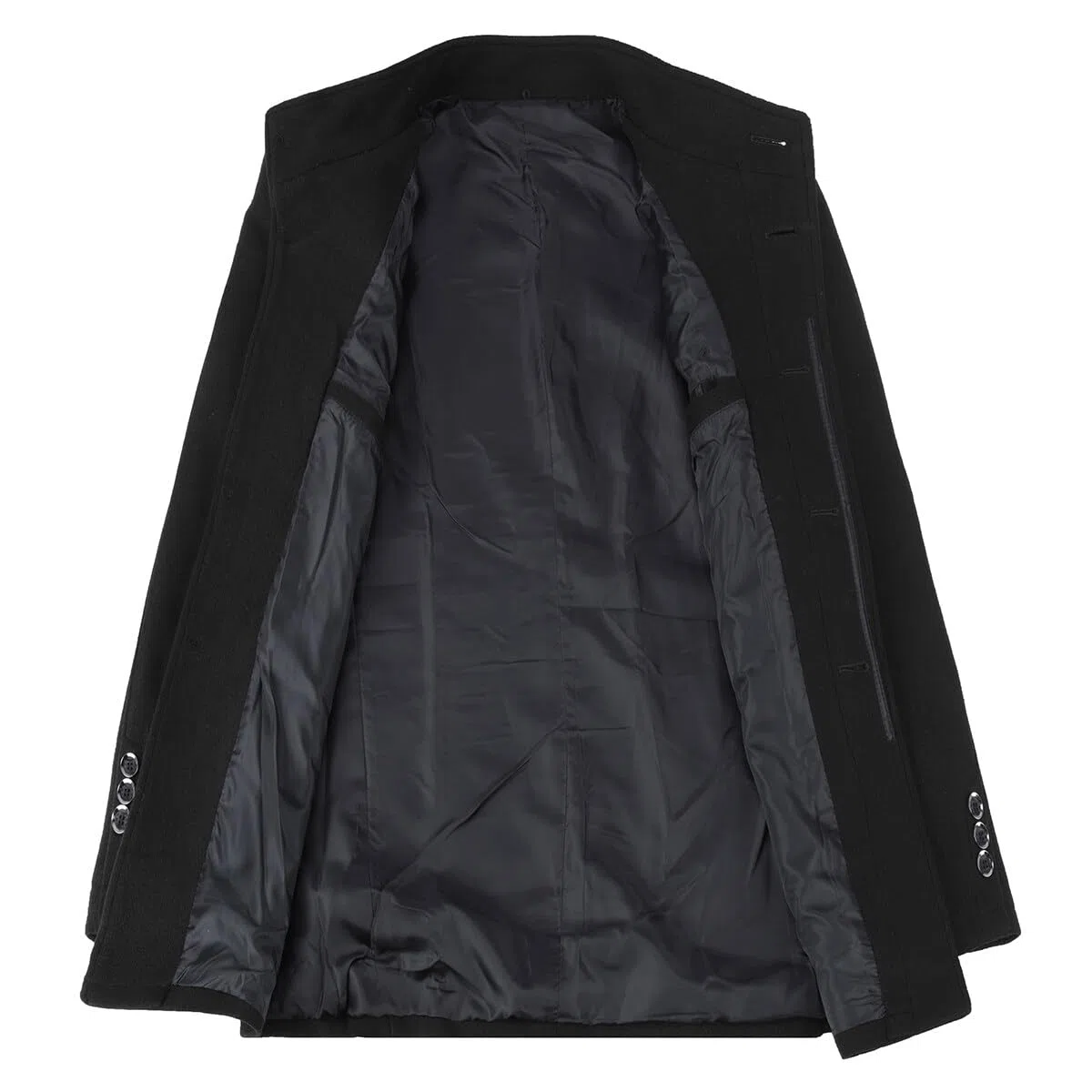 YOUTHUP Manteau Homme en Laine Hiver Chaud Caban Court Col Montant Pardessus Classique Parka Trench Coat