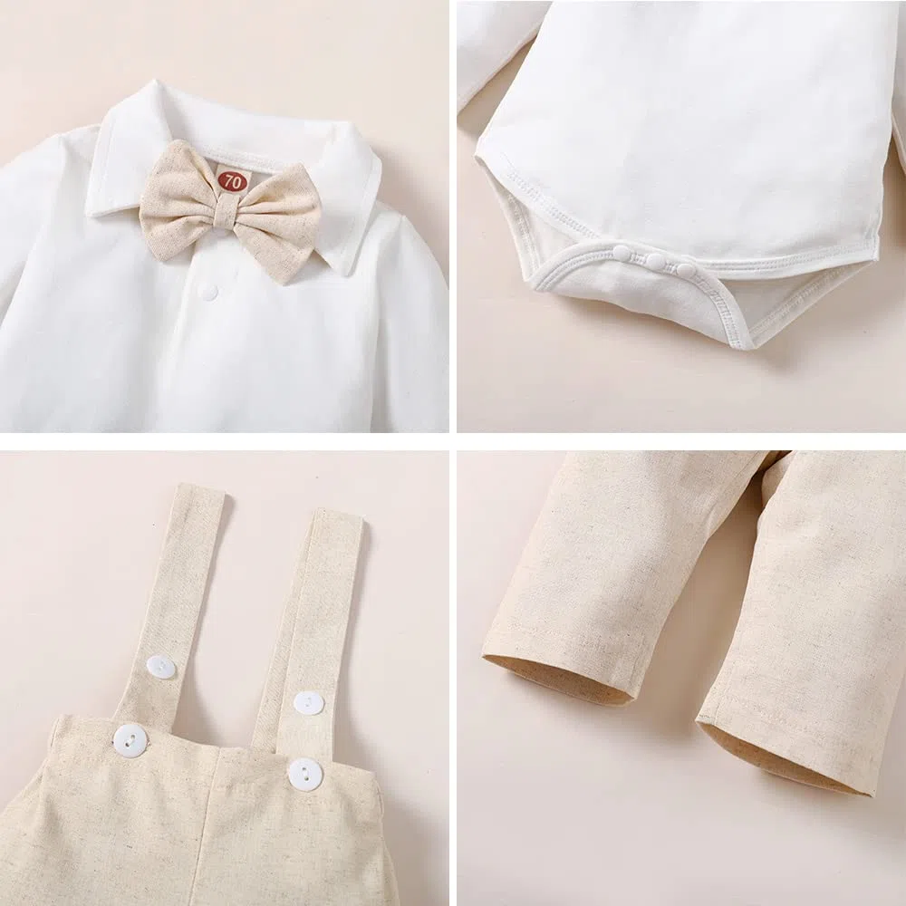 Bébé Garçons Costume De Baptême Gentleman Vêtements Ensembles Toddler Garçons À Manches Longues Cravate Costume De Mariage pour Le Printemps Automne