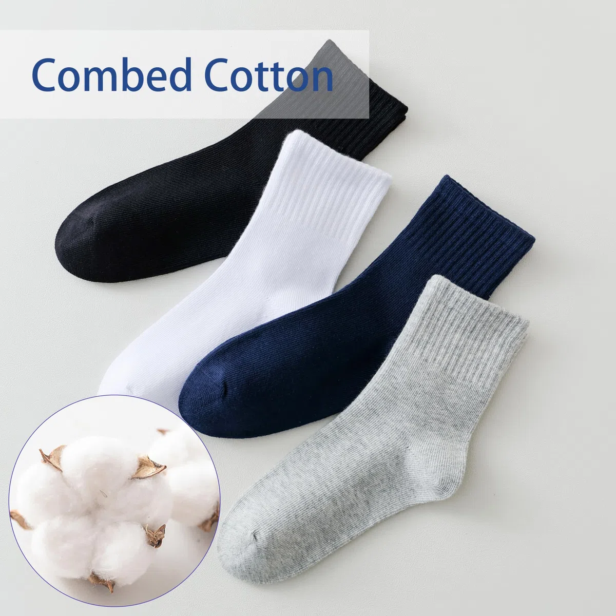 Marchare Lot de 6 paires de chaussettes sans couture pour enfants en coton avec rayures rétro