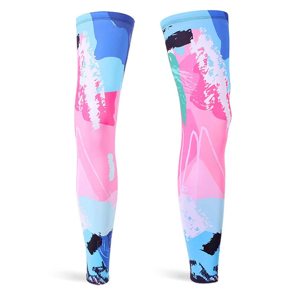 Leg Warmers Jambières de cyclisme avec protection UV UPF50+, soie glacée, refroidissement, jambières pour homme et femme (une paire)