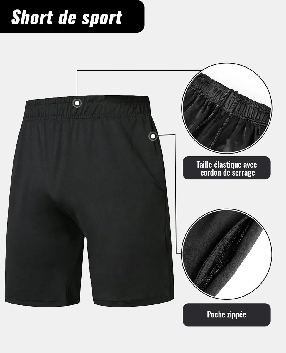 Niksa Ensemble Compression Homme Tenue Sport Fitness Vêtement Running Tee Shirt Compression Legging Sport Short Running