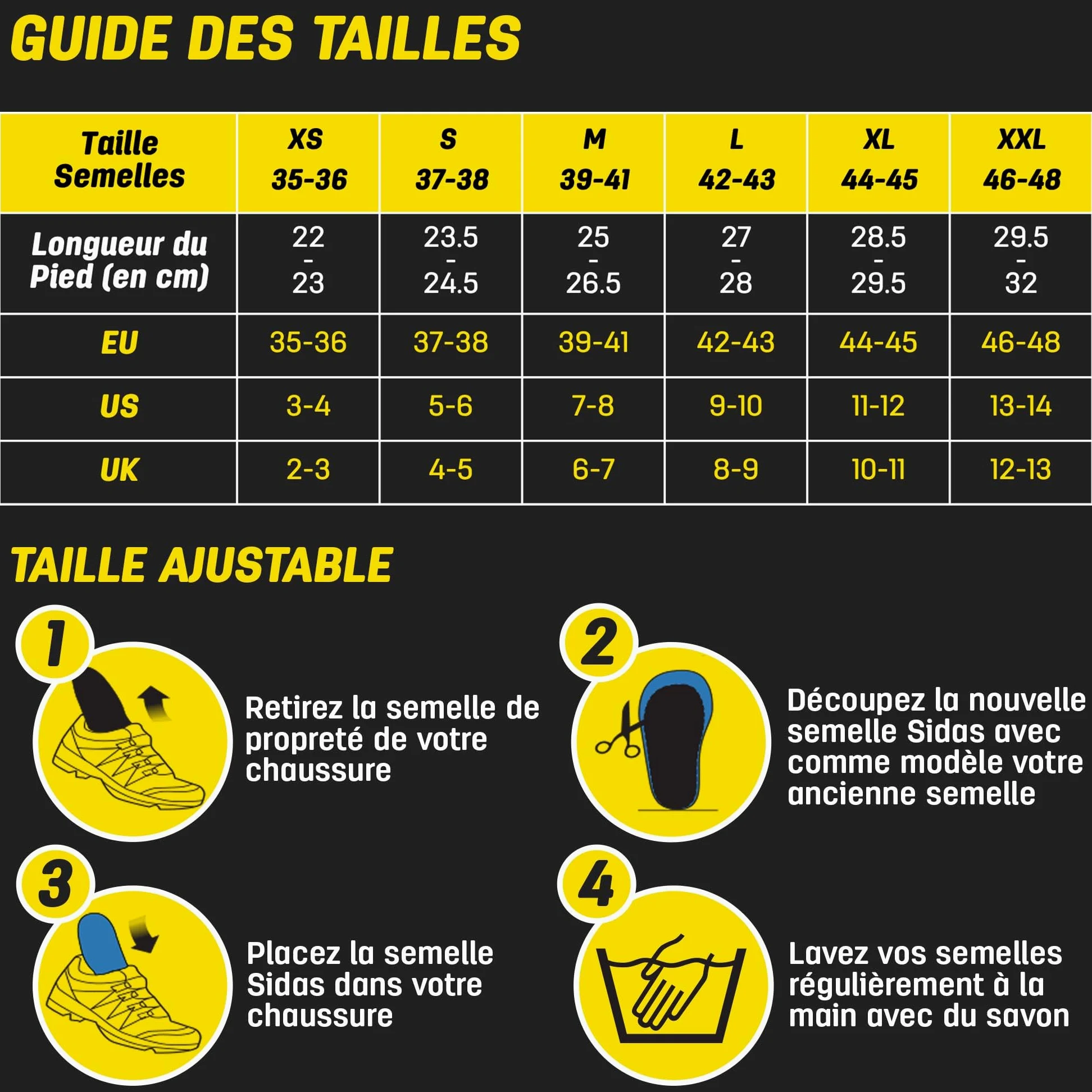 Sidas - Semelles en gel à mémoire de forme - Cushioning Gel Memory - Absorption des chocs - Confort et Soulage le pied tout au long de la journée - Semelles pour chaussures homme et femme