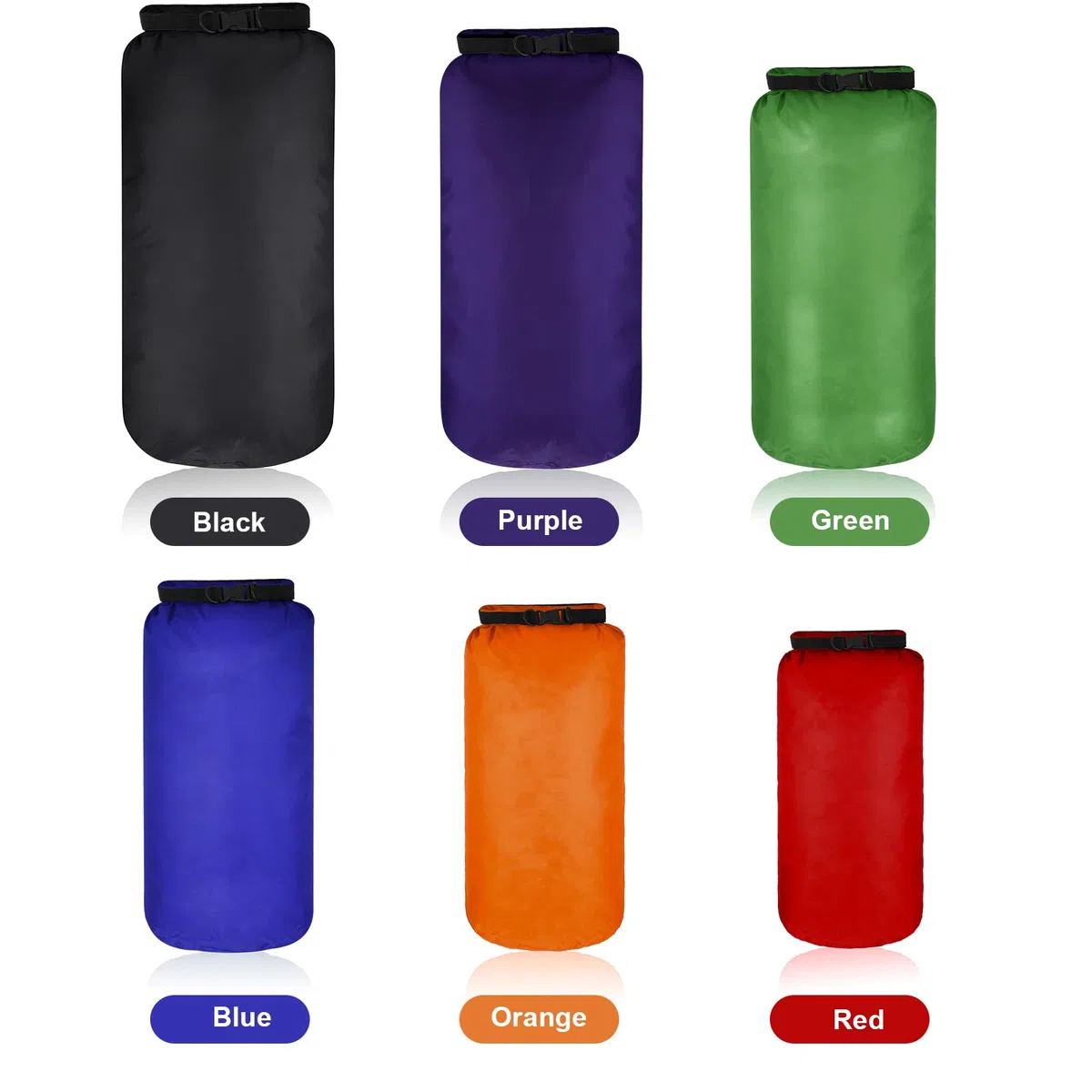 Shappy 6 Sacs Étanches Sac à Sec Ensemble Combiné de Sacs Étanches Légers Hermétiques avec Capacité de 20 L 15 L 10 L 8 L 5 L 3 L et Bretelle Longue Réglable pour Kayak Bateau
