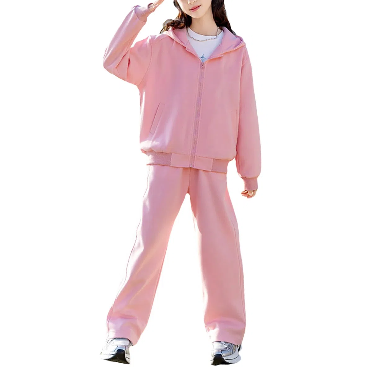 amropi Filles Ensemble de Survêtement Veste à Capuche et Jogging Pantalon 2 pièces Sport Vêtement pour 3-13 Ans