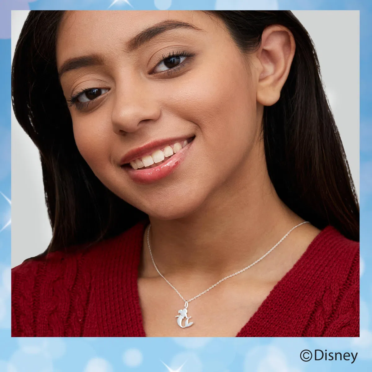Disney Little Mermaid Ariel Sterling Silver Pendant Necklace, 18"