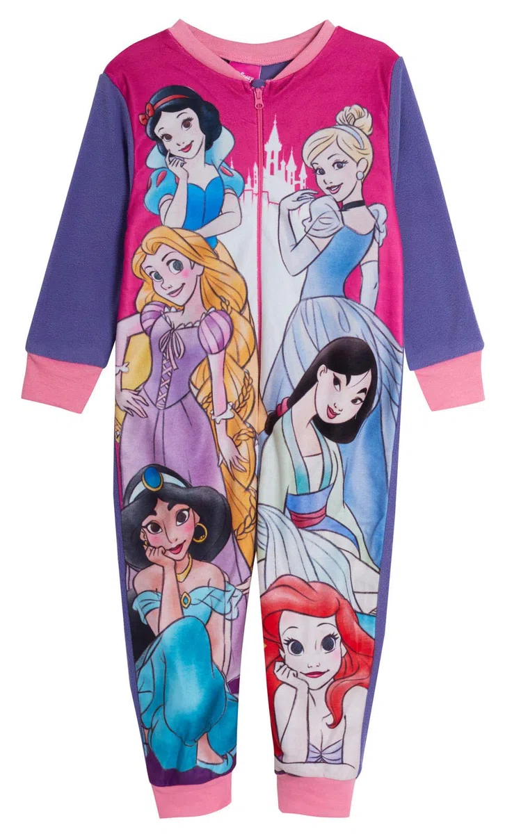 Disney Grenouillère Princesse Fille Pyjama Combinaison Polaire Enfant 2-10 Ans