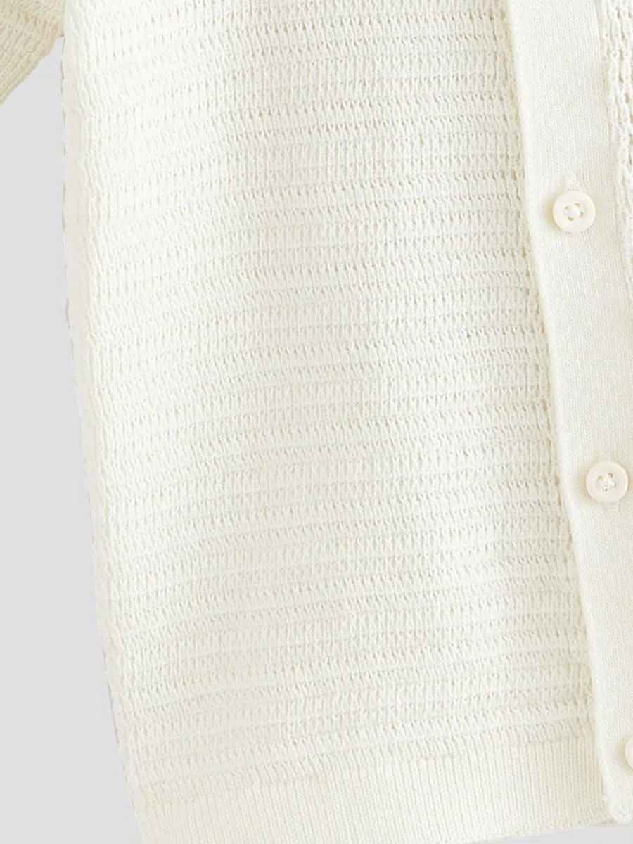 NEXT Garçon Polo en Maille 100% Coton à Manches Courtes texturé et col à Revers