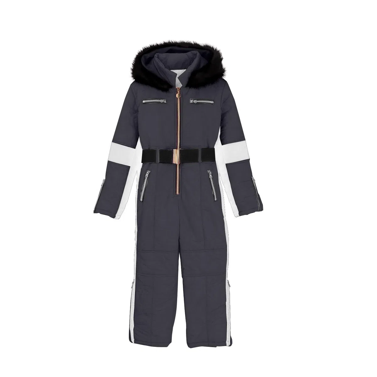 Generisch Combinaison de ski pour fille - Coupe-vent - Combinaison d'hiver chaude - Avec ceinture - Combinaison de ski - Pour sports de plein air