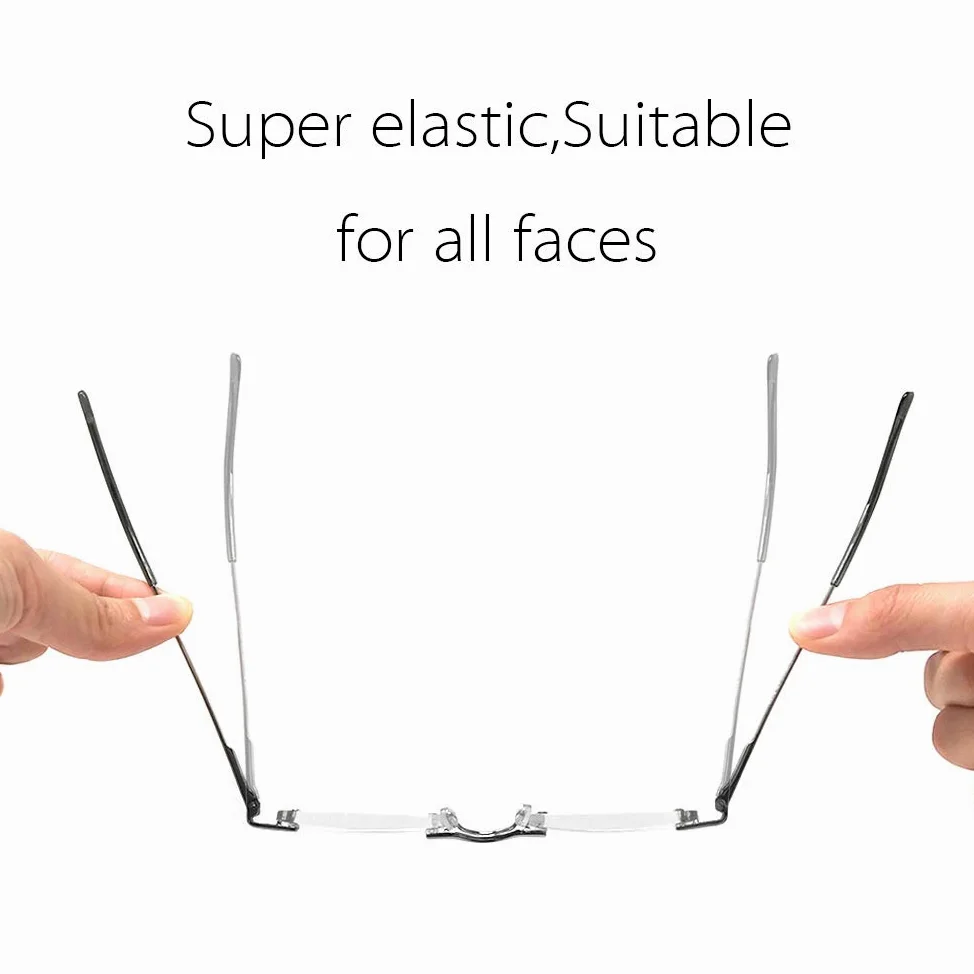 TERAISE Mise à jour des lunettes de lecture légères Lecteurs sans cadre lentille claire pour hommes et femmes avec étui pour tube Clip Pen