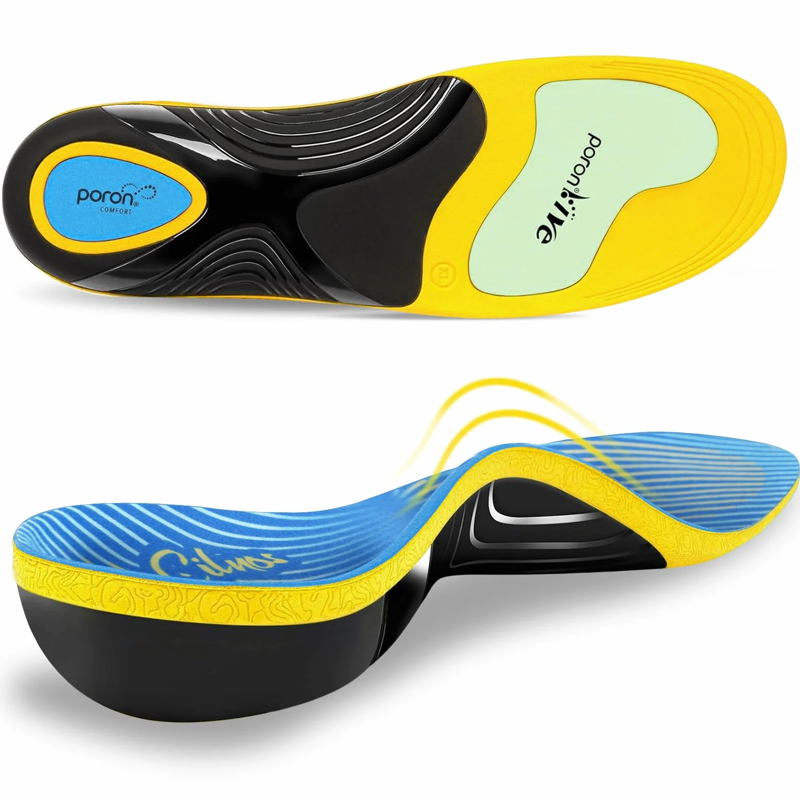 Semelles Orthopédiques pour Fasciite Plantaire, Pieds Plats, Épine Calcanéenne, Semelles Chaussures pour Confort Optimal en Position Debout Toute la Journée – Homme & Femme - L