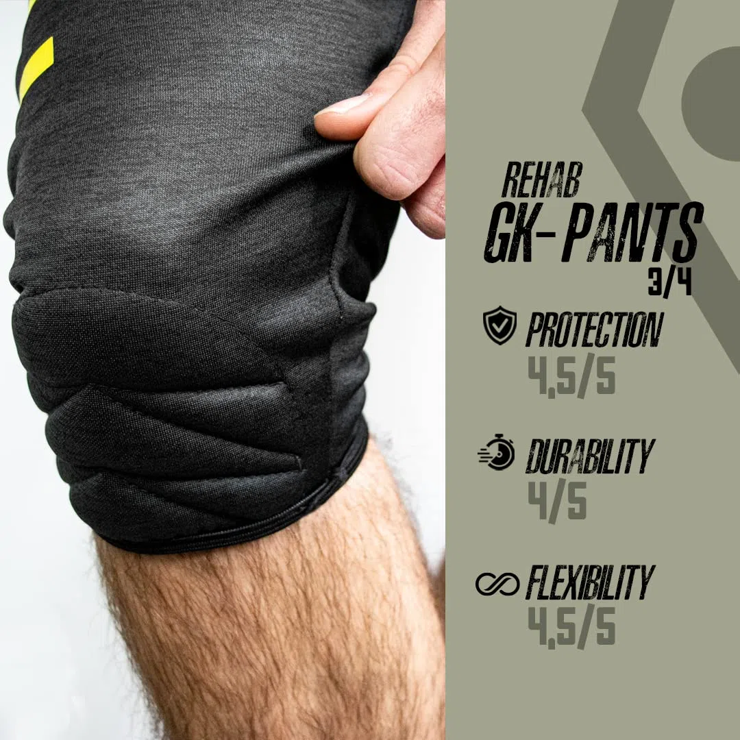 Rehab - Pantalon de gardien de but 3/4 pour enfants et adultes - Vêtement de gardien de but pour l'entraînement et le jeu - Taille 128-XXL