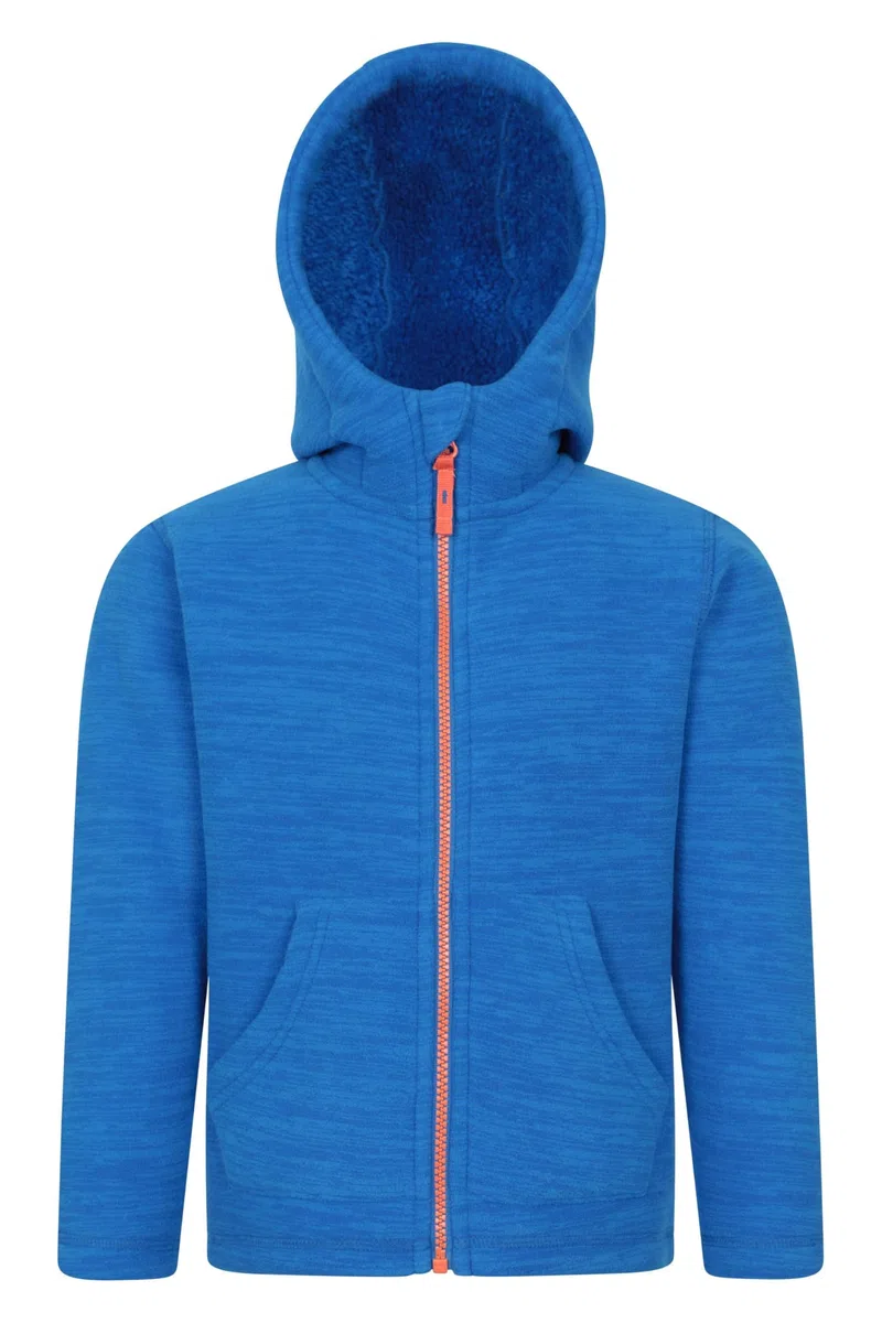 Mountain Warehouse Snowdonia II Sweat à capuche pour enfant - Haut en micropolaire avec poches avant, garçon et fille - Printemps été, l'extérieur