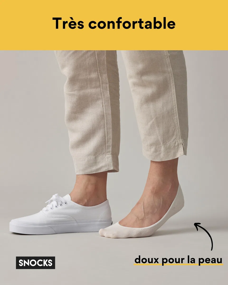 Snocks Protège Pieds Femme - Chaussettes Invisibles Femme: Confortable et Agrèable à Porter - Protege Pied Femme - Socquettes Femme et Chaussette Invisible Homme