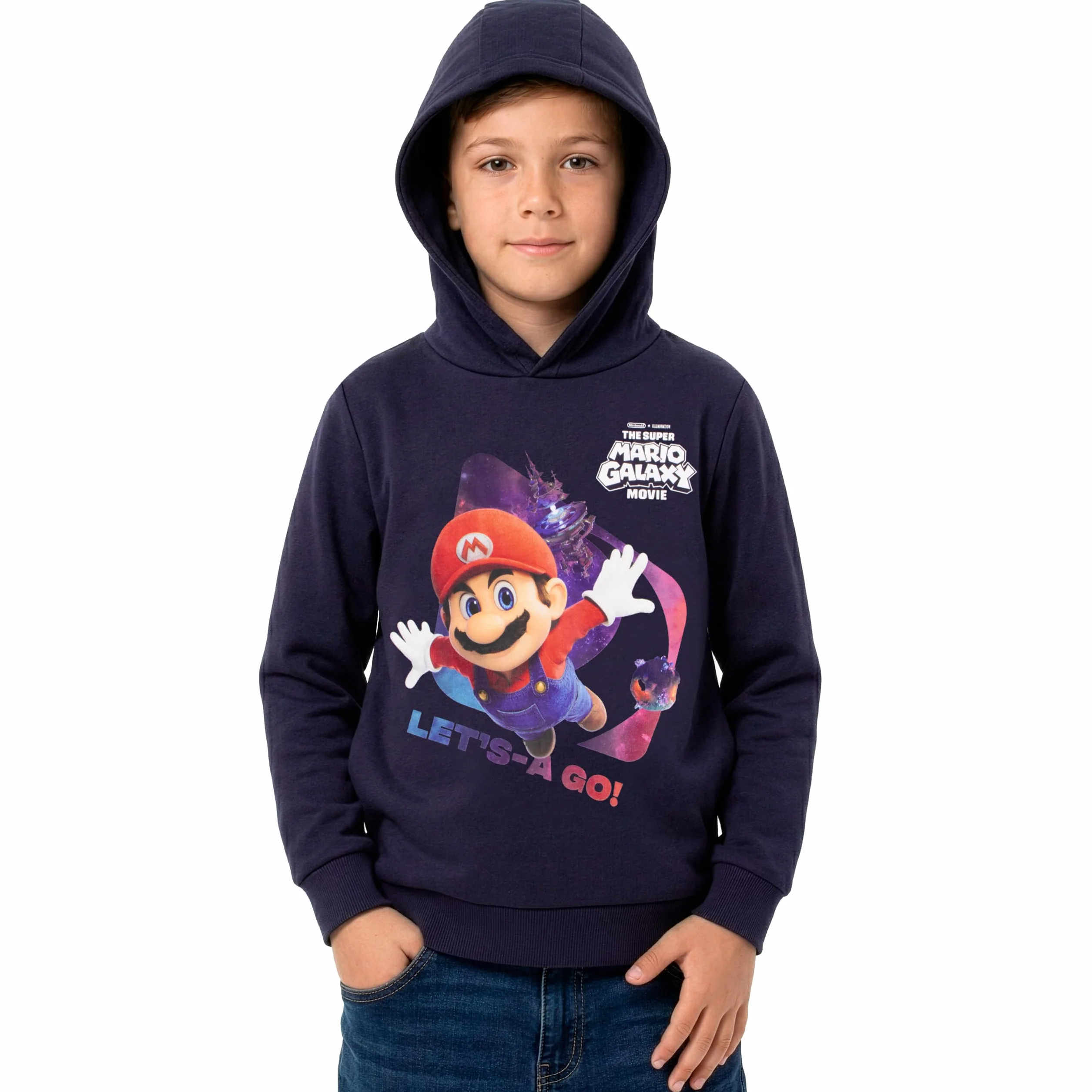 Super Mario Sweat A Capuche pour Garçon, Sweat-Shirt A Capuche Mario, Hoodie en Coton pour Garçon, Hoodies Galaxy Movie