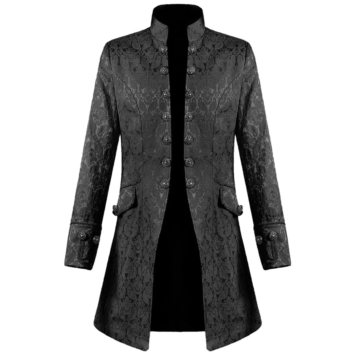 Veste Steampunk Victorien Homme Manteau Costume en Queue De Pie Longue Steampunk Uniforme Cosplay Tailcoat pour Hommes Costume Party Outwear Partie Vêtements Halloween Costume Médiéval Adulte