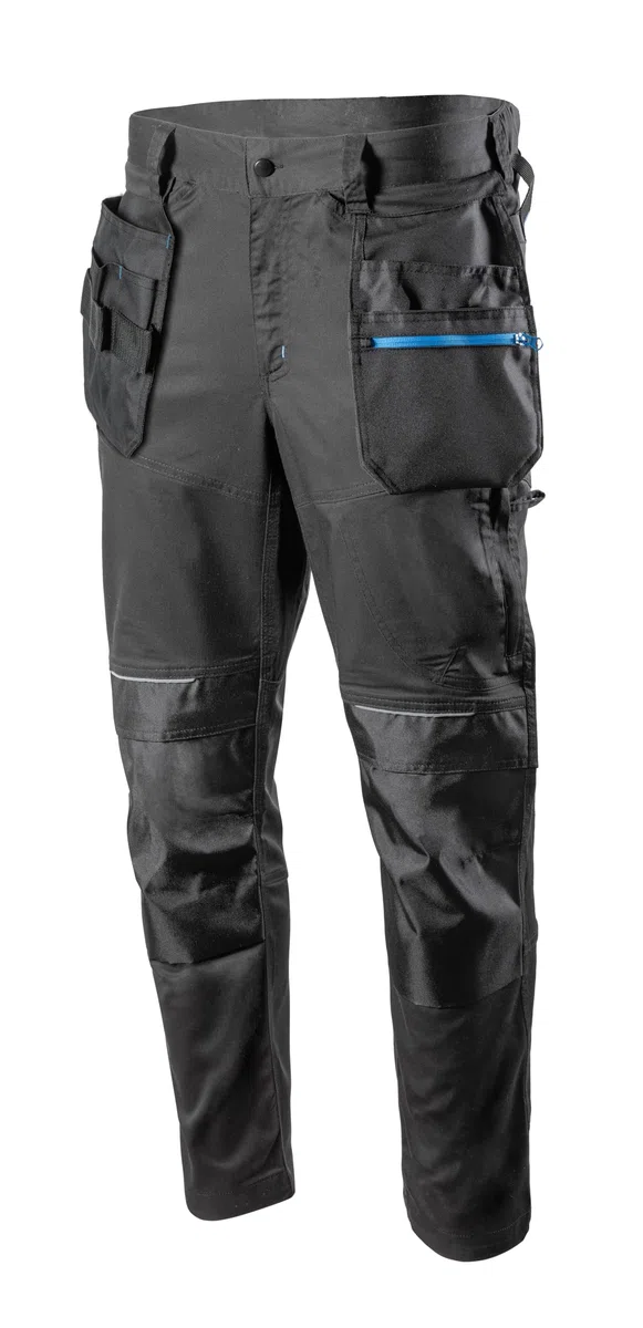 Högert Technik - WURNITZ Elastische Schutzhose Dunkelgrau | Professionelle WURNITZ Herren Schutzhosen | Arbeitshose Herren Arbeitshose mit Kniepolstertaschen Langlebig und komfortabel