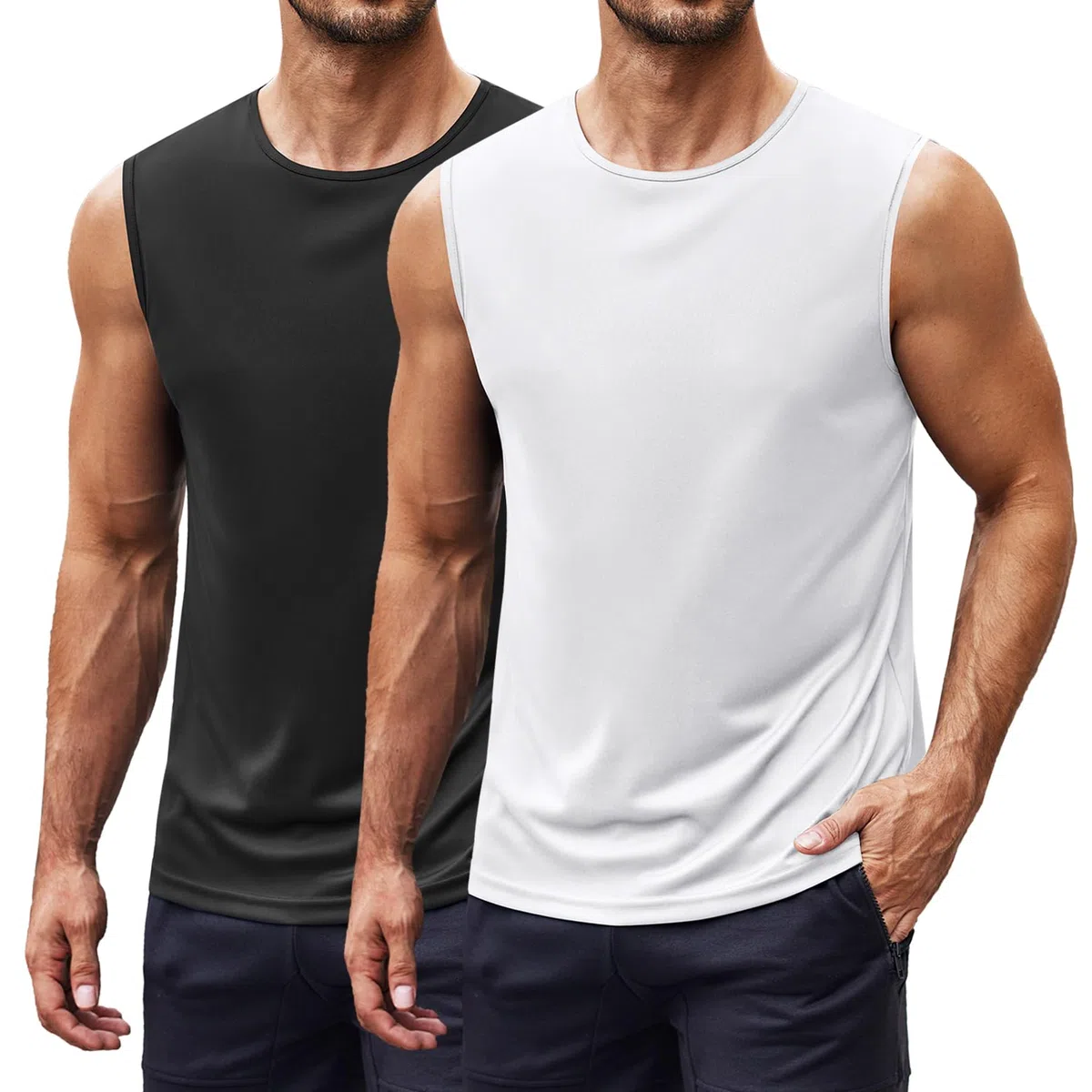 COOFANDY GMY Lot de 2/3 débardeurs pour homme sans manches T-shirt de musculation à séchage rapide Maillot de corps fonctionnel T-shirt de course T-shirt de sport