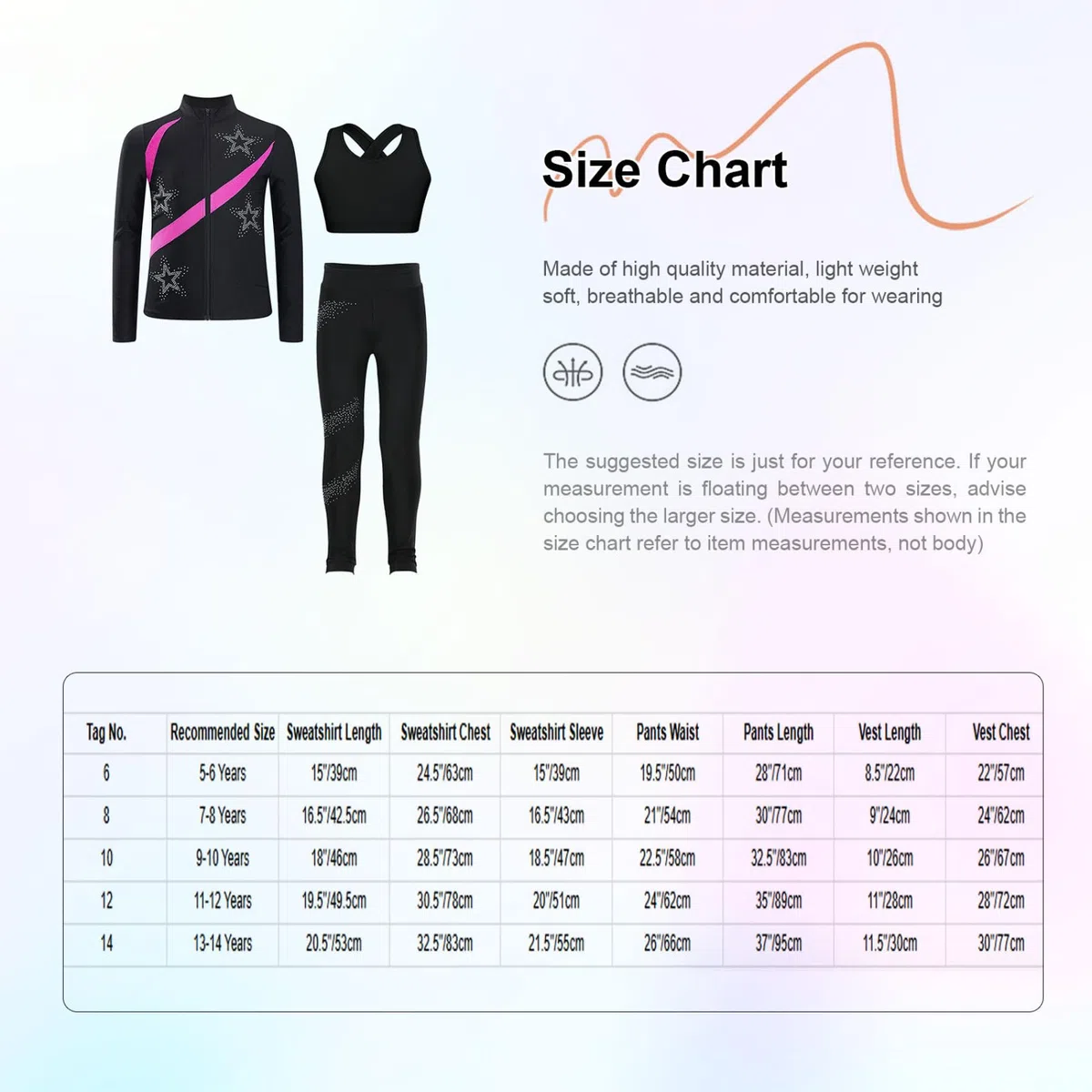 Ensemble De Sportswear pour Filles Costume De Patinage Artistique Pièces Tenue De Gymnastique Tenue De Danse Entraînement