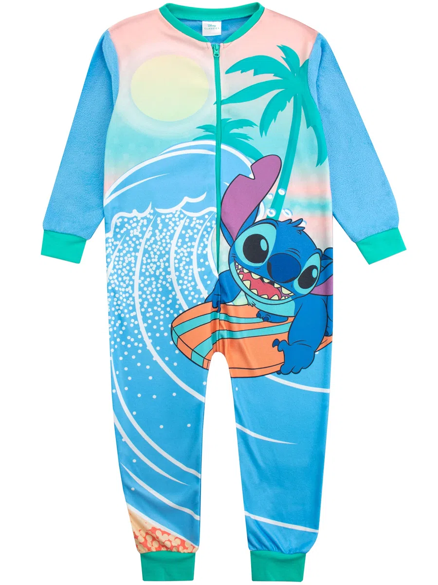 Disney Stitch And Angel Combinaison pyjama en polaire pour enfants
