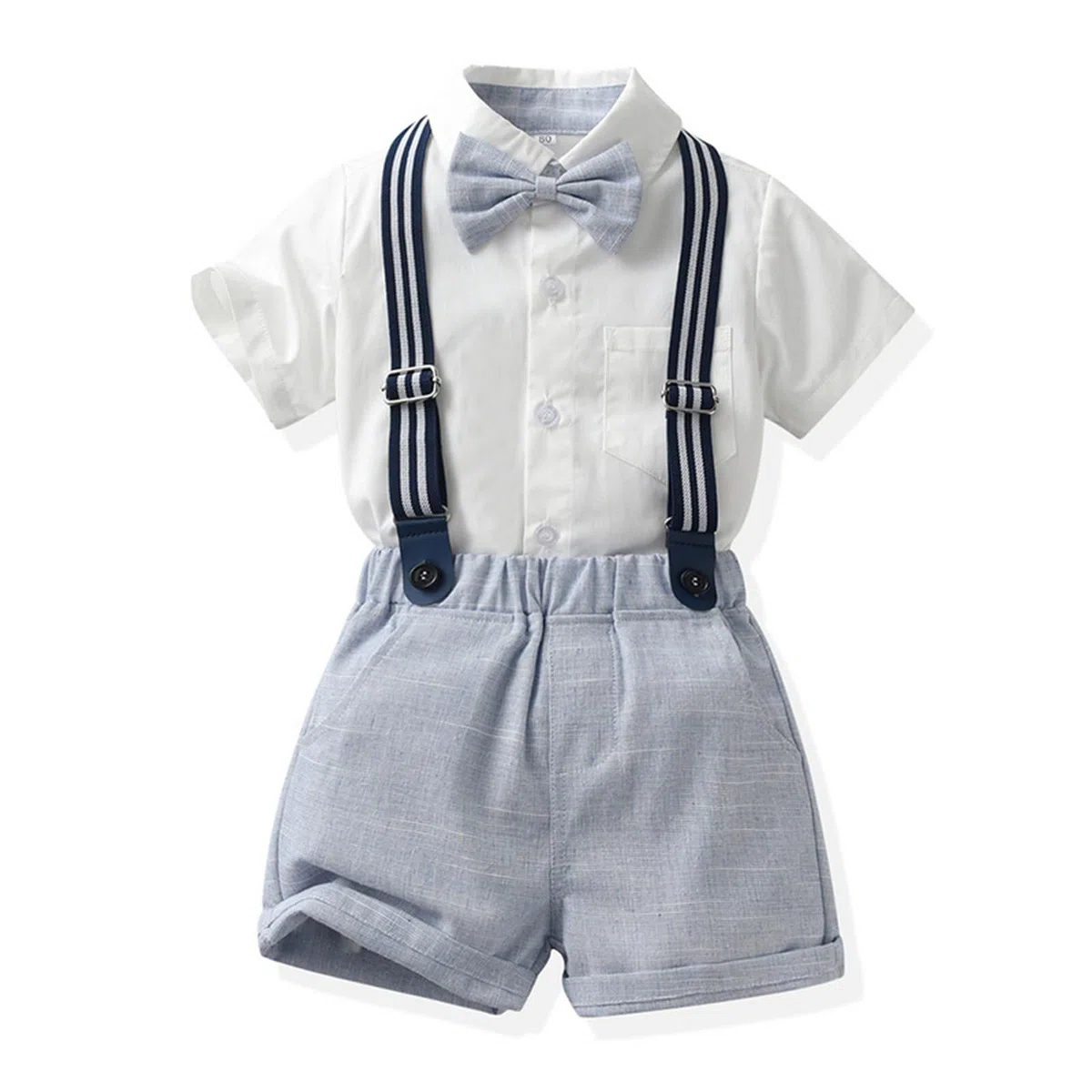 jeune enfant garçon Summer gentleman set chemise à manches courtes avec Bow Sling shorts set 1-8 ans