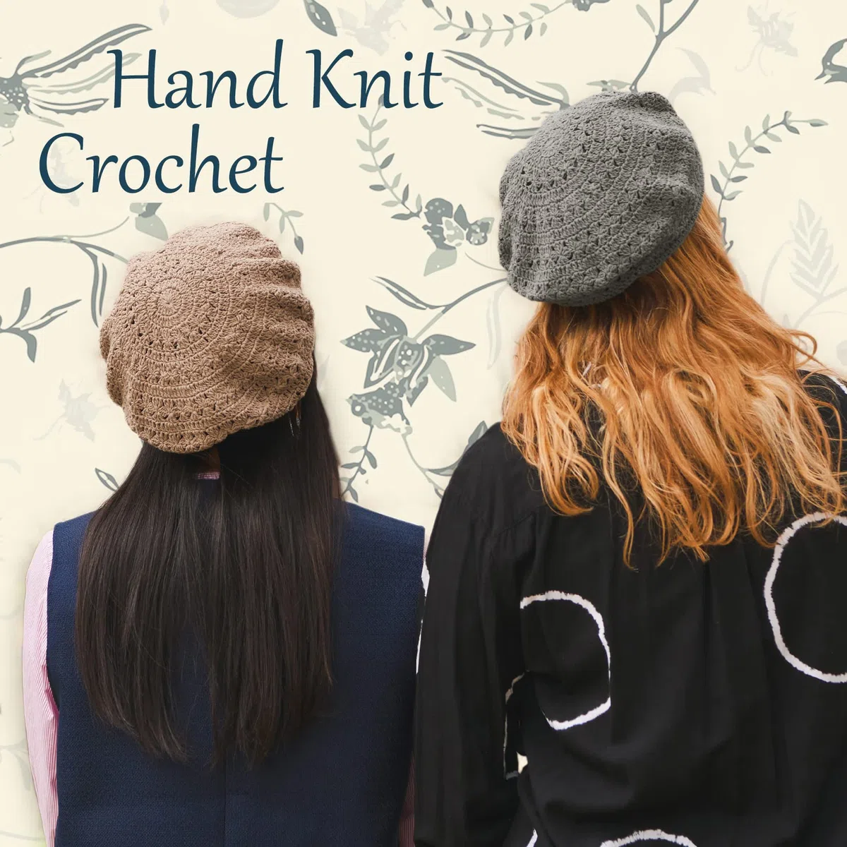 Chapeau Femme Bonnet Beret Casquette - Béret Basque D'été 100% Coton Tricoté Fait Main Crochet Souple