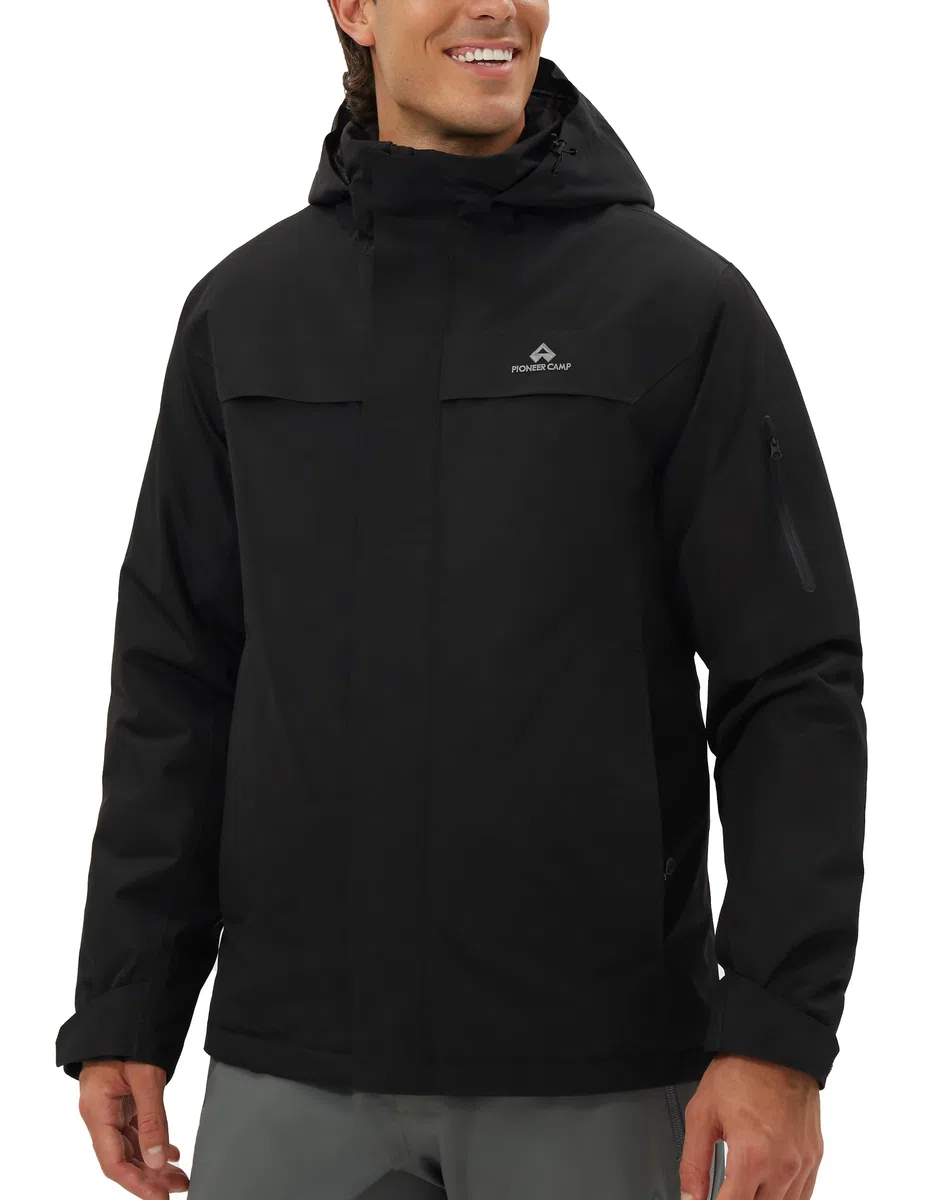 Veste de ski pour homme - Imperméable - Chaude - Respirante - Veste d'hiver avec capuche - Outdoorjac