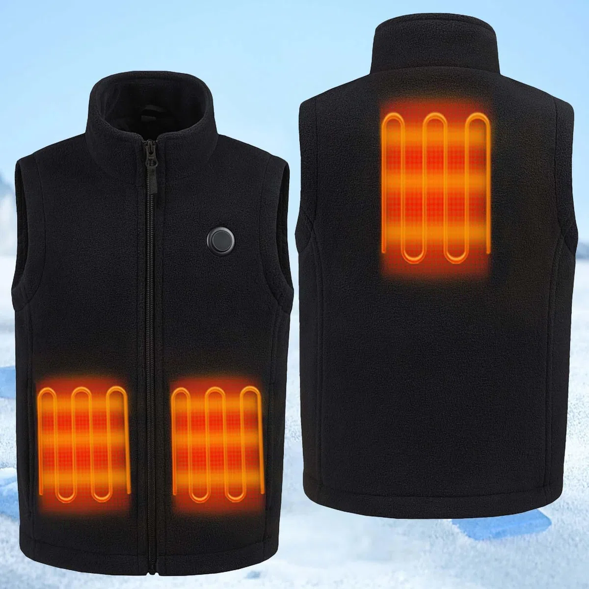 Gilet chauffant en polaire pour filles et garçons avec charge USB, batterie rechargeable, veste chaude doublée en polaire pour enfants, activités de plein air d'hiver